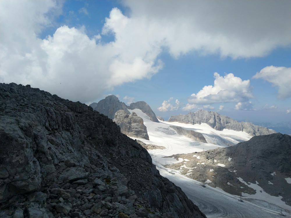 Looking down at the Dachstein glacier